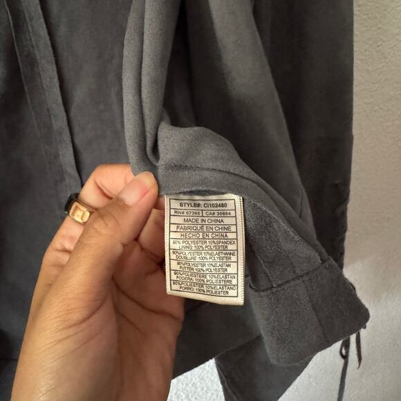 Cupcakes and Cashmere Faux Suede Jacket Womens XS Gray Business Work Minimalist - Picture 5 of 6